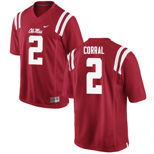 Men #2 Matt Corral Ole Miss Rebels College Football Jerseys Sale-Red